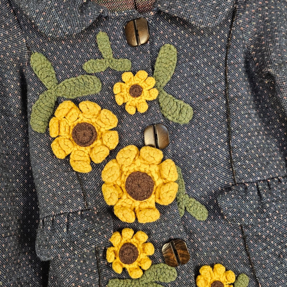 Anthropologie Charlie & Robin Womens Wool Blend Sunflower Sweater Coat Medium‎ - Picture 3 of 5